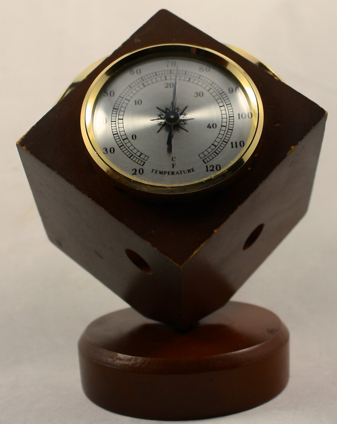 Vintage Swift Desk Barometer Temperature Humidity Wooden Cube Etsy
