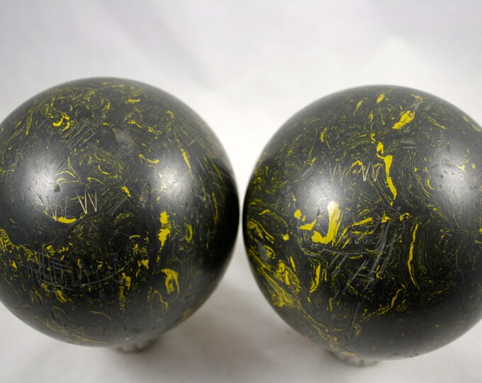 Vintage Duckpin Bowling Balls Set of 2 Manhattan Rubber Black With