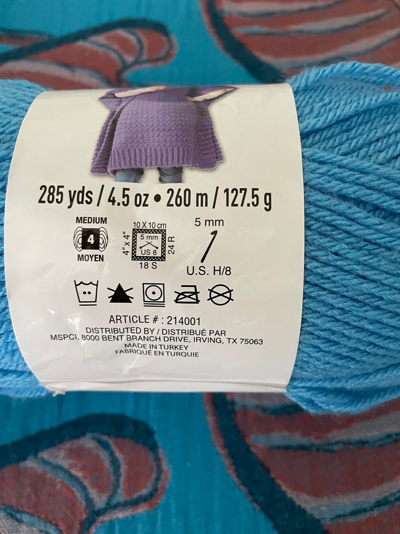 Loops threads impeccable clear blue yarn from michaels one 1 skein etsy