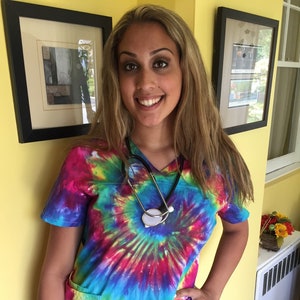 Nurse gift, nurse stocking stuffer, tie dye tshirt, tops&tees, custom nurse shirt, nurse Hanukkah gift, new nurse gift, last minute gift RN