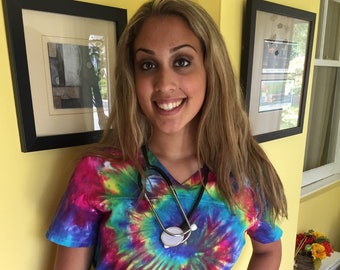 Nurse gift, nurse stocking stuffer, tie dye tshirt, tops&tees, custom nurse shirt, nurse Hanukkah gift, new nurse gift, last minute gift RN