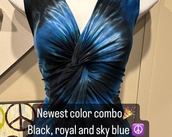 Tie dye summer festival dress, women's beach dress, women's hippie clothing, midi dress, summer dresses for women, long tank dress
