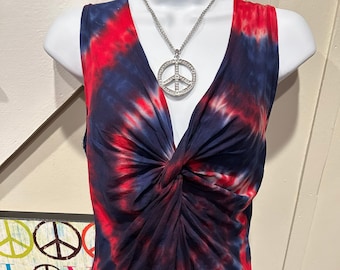 Tie dye dress, tank dress for summer, festival dress, Woodstock tie dye dress, women's clothing, midi dress, summer dresses for women