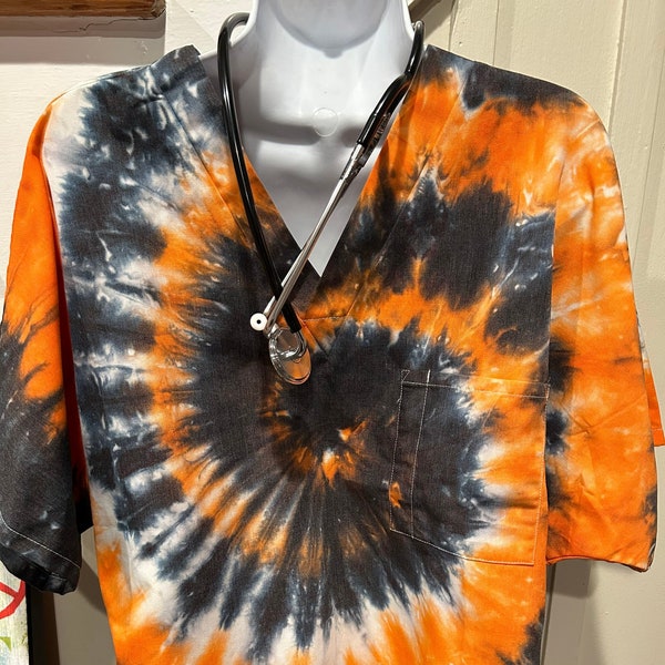 Men’s scrub top, men's clothing, plus size men's scrub top, tie dye scrub top, medical scrubs, male scrubs, nurse scrubs