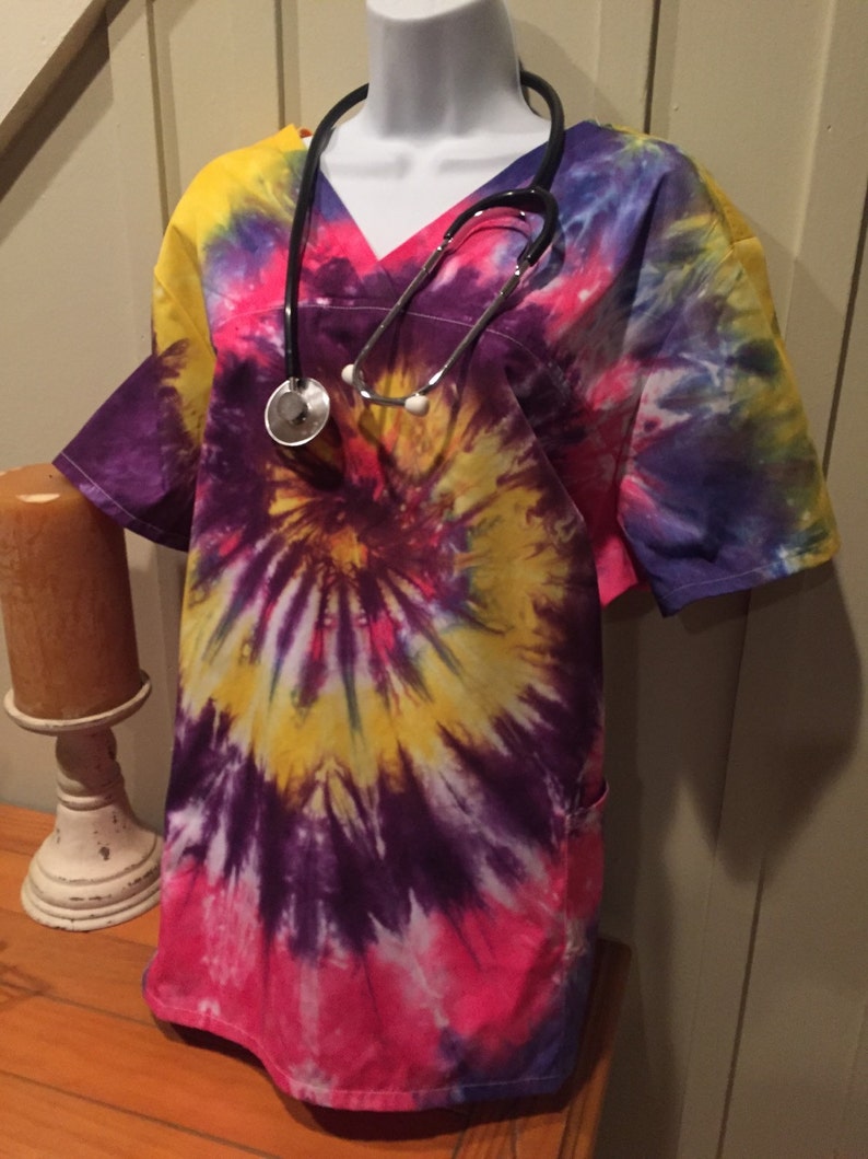 Nurse's Scrub Top Tie Dye Scrub Tye Dye Scrub Nurse Etsy