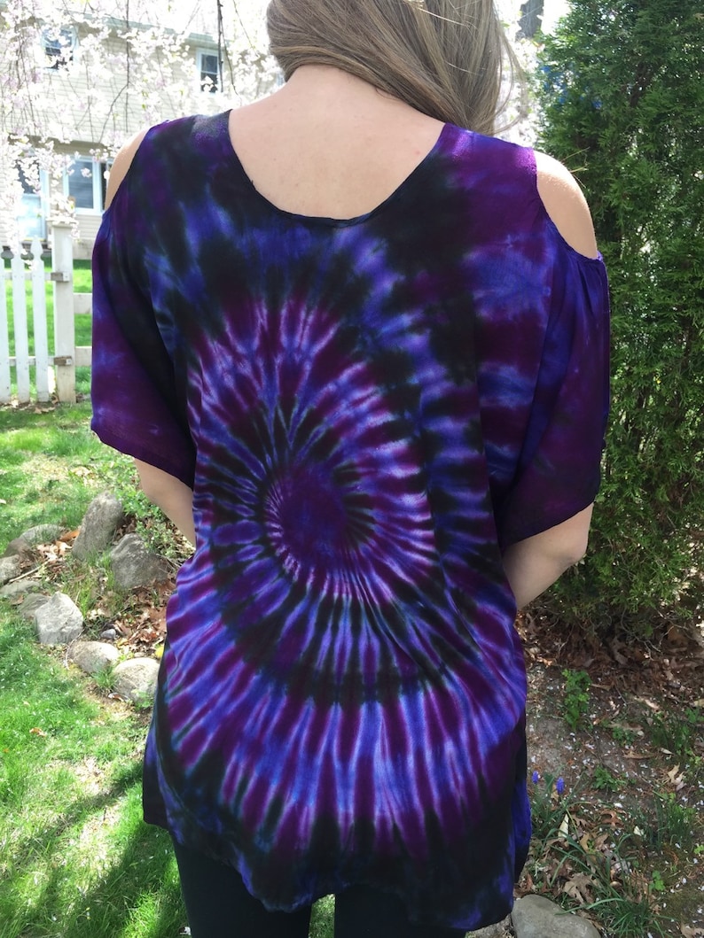 Womens Tie Dye Shirt Exposed Shoulder Shirt Tops & Tees Etsy