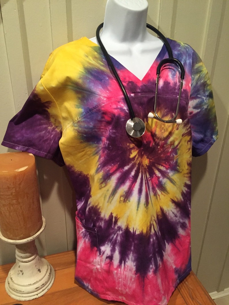 Nurse's Scrub Top Tie Dye Scrub Tye Dye Scrub Nurse Etsy