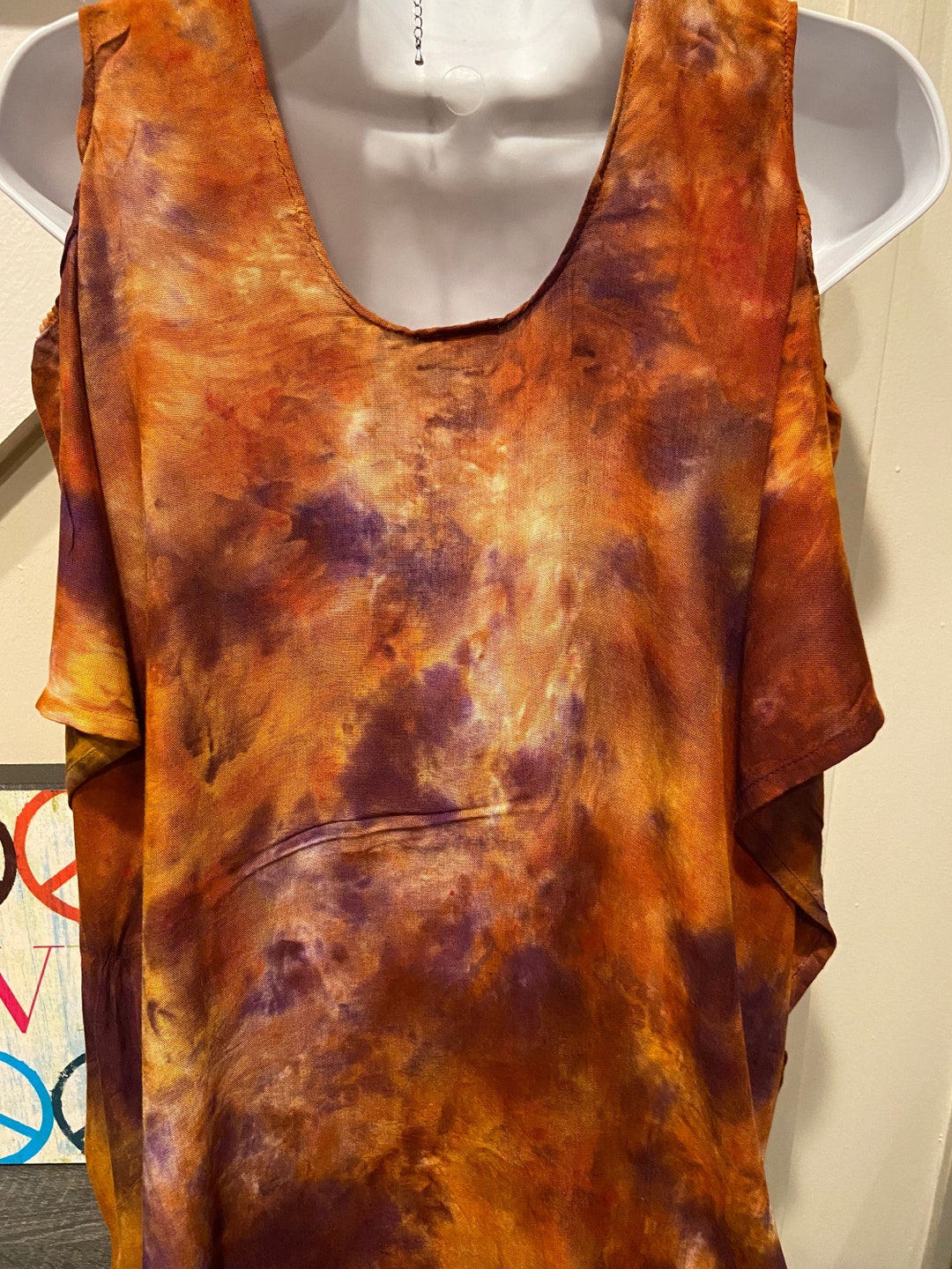 Womens Tie Dye Shirt, Exposed Shoulder Shirt, Tops & Tees, Plus Size