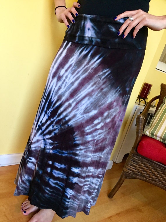 Tie Dye MAXI Skirt FOLD OVER Maxi Skirt 