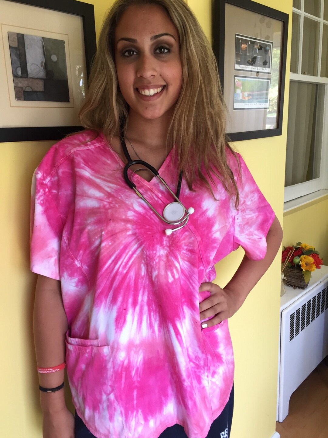 Nurse's Scrub Top, Tie Dye Scrub Top, Tye Dye Scrub, Nurse Gift, Nurse