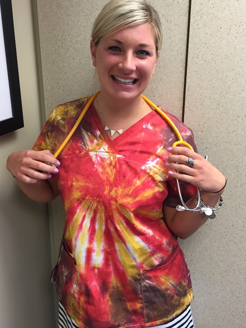 Women's Gift Pediatric Scrub Top RN Scrubs Colorful Etsy