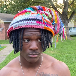 Crochet Multicolor Slouch Beanie
