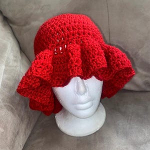 Handmade Crochet Ruffle Hat