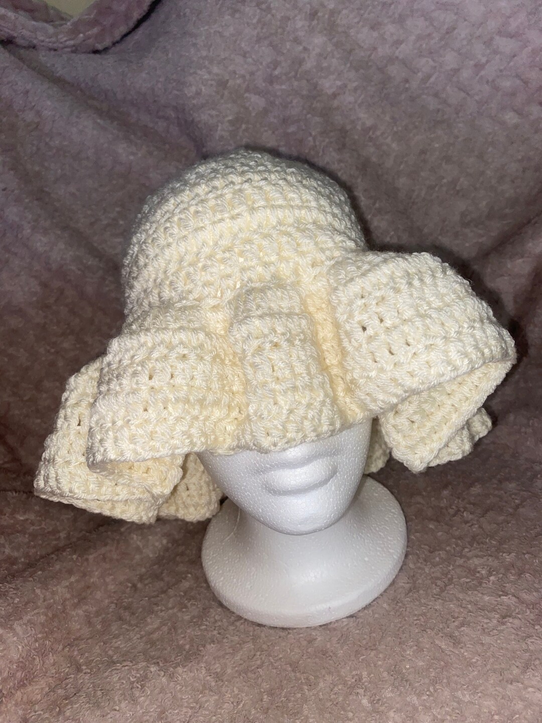 Cream Ruffle Hat Handmade Cream Crochet Ruffle Hat - Etsy