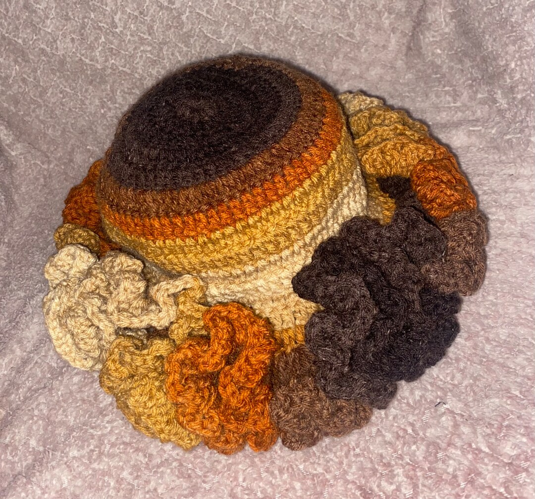 Handmade Crochet Ruffle Hat in Fall Colors - Etsy