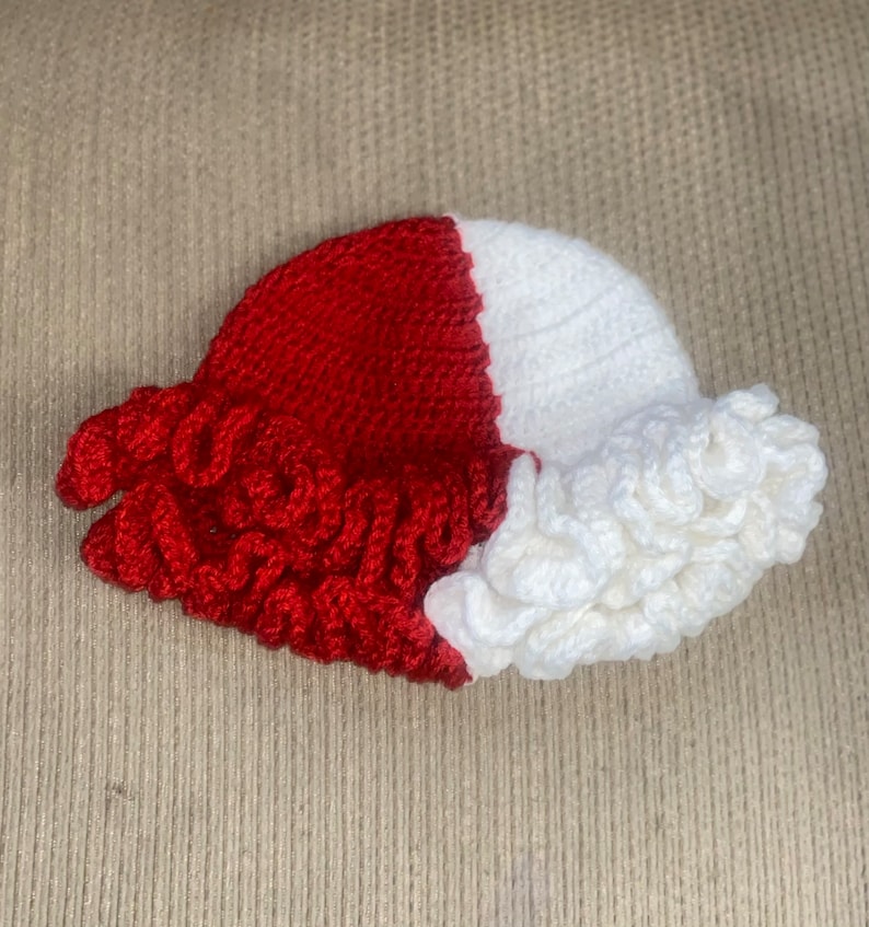 Hat Ruffles Red Red & White Crochet Ruffle Hat - Etsy