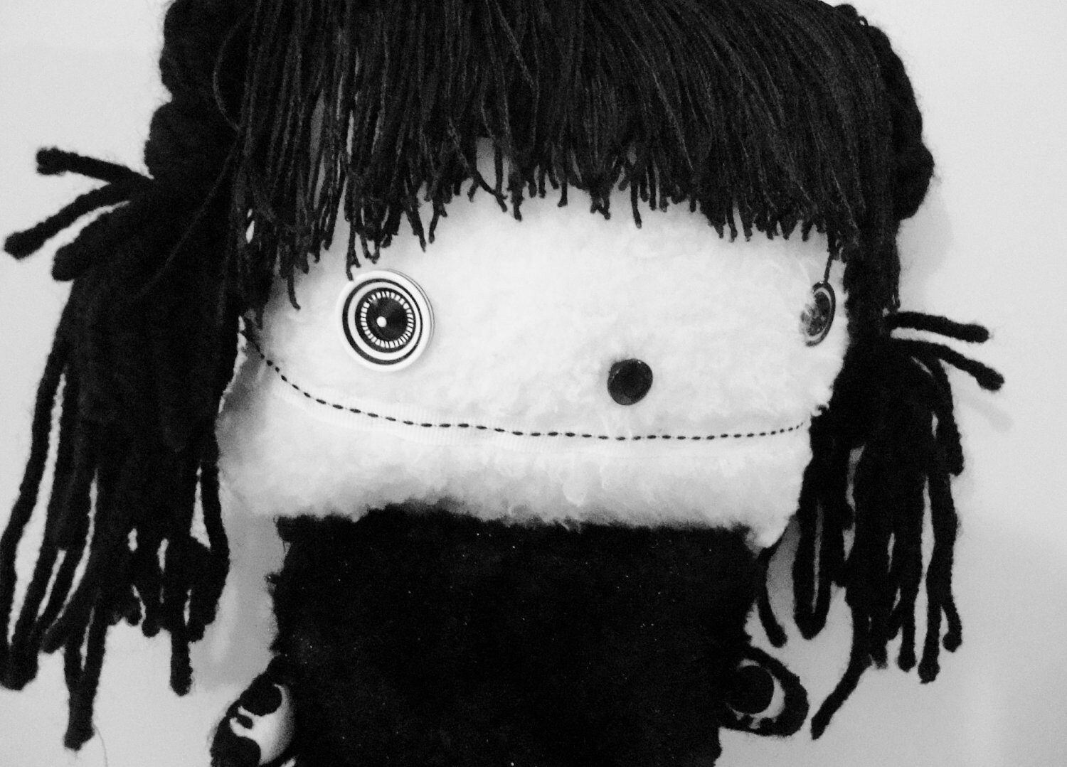 POLKADOTTYDOLL Plush Doll Cute Girl Doll Handmade Doll Black Etsy
