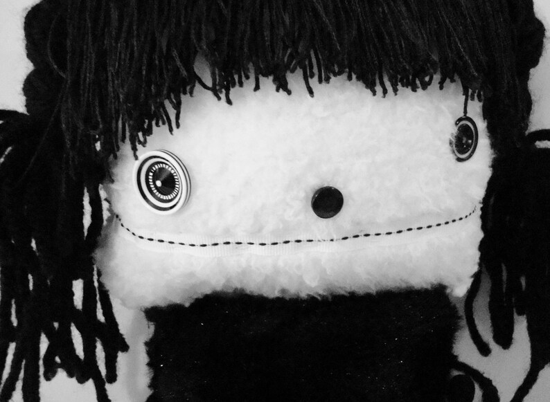POLKADOTTYDOLL Plush Doll Cute Girl Doll Handmade Doll Black Etsy