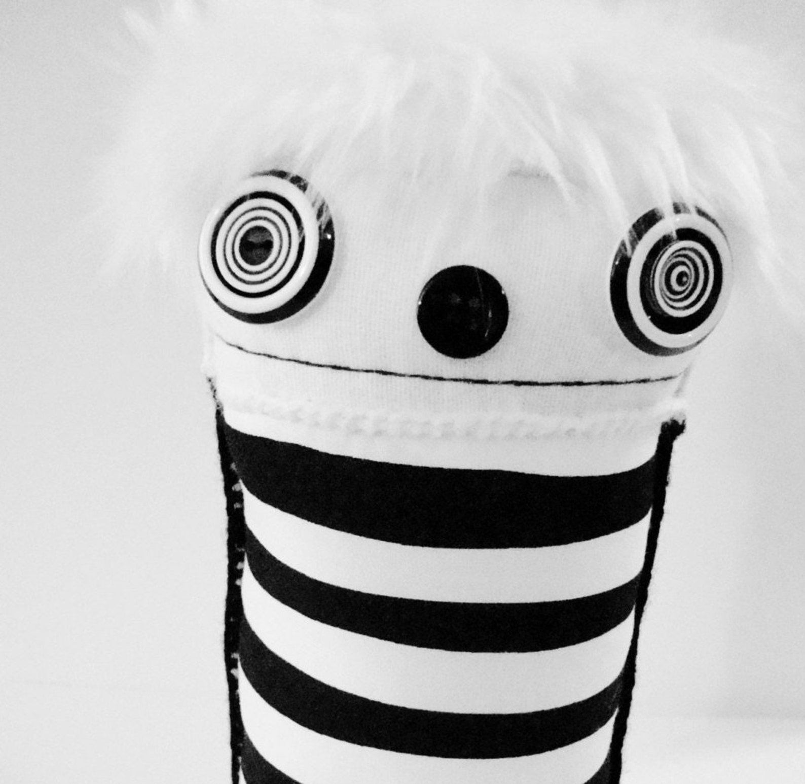 POLKADOTTYDOLL Halloween Plush Black and White Stripe Plush Etsy
