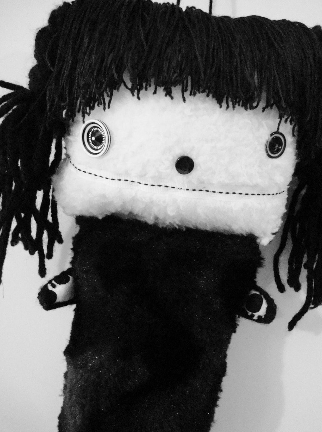 POLKADOTTYDOLL Plush Doll Cute Girl Doll Handmade Doll Black Etsy