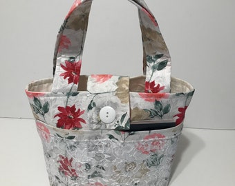 Beautiful Floral Lace Design Bible Tote /Bible  Bag -Ceremony - Baptism -Diaper Bag