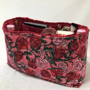 Beautiful Valentine&#39;s Day Rose Design Purse Organizer Insert -Diaper Caddy - Personal Organizer 28&quot;