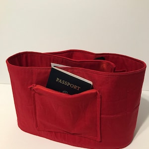 Rich Red Design Purse Organizer - Purse Insert- Handbag- Tote  ( 36&quot;  Long  )
