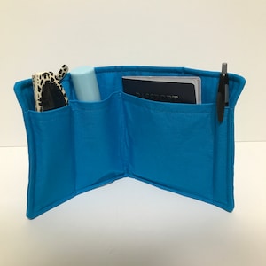 Purse Insert - Turquoise Design Purse Organizer  -  Small  or Large Tote Bag -   10&quot; Long  x  5-1/2&quot; Tall