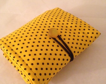 Tea Bag Wallet Case,Tea Bag organizer ( Yellow and Black Dots )