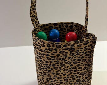 Bolsa de bingo con estampado de guepardo en marrón y negro