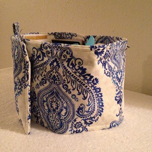 Damask Navy Design Purse Organizer Insert 29 Long with Key Fob - Etsy