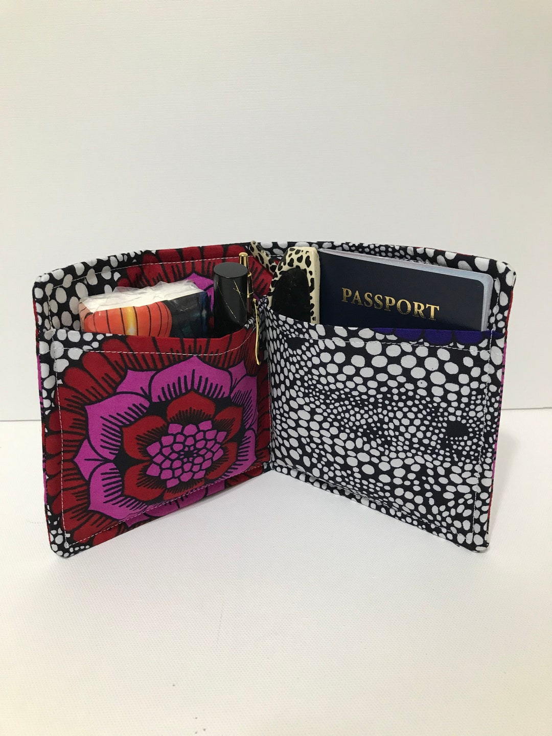 Purse Insert - Pink Purple Design Purse Organizer - 10