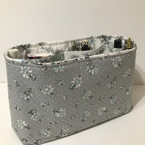 Beautiful Gray White Design Purse Organizer Insert -Diaper Caddy - Personal Organizer 28&quot;