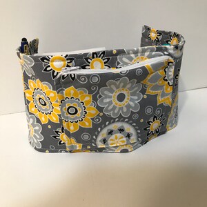 Gray Yellow,Arrow Stripe Design Purse Organizer Insert ( 19&quot;  Long  )