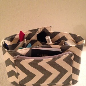 Organizador de bolso gris diseño Chevron Inserte 29" largo