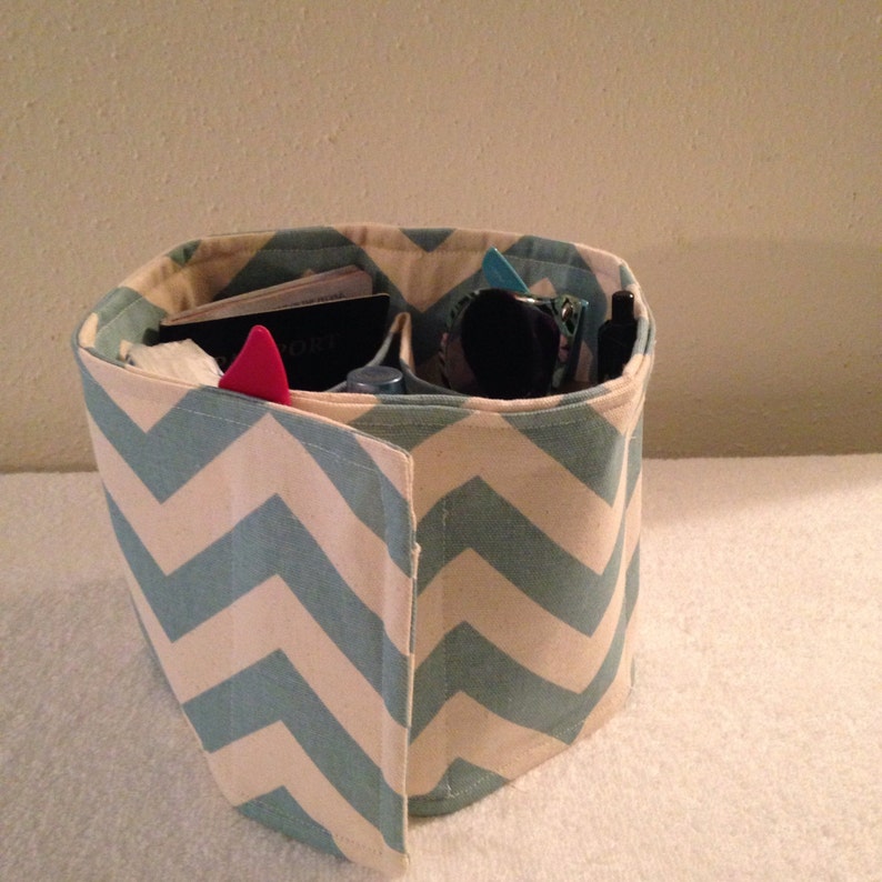 Chevron Turquoise Design Purse Organizer Insert 23 Long