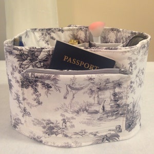 Organizador de bolso Toile, diseño parisino gris, 73 cm de largo