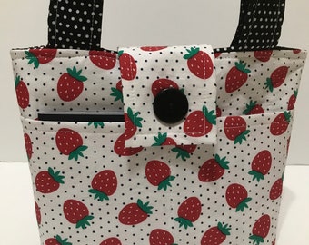 Beautiful Strawberry Design Bible Tote/Bible Bag- Ceremony-Religious Tote Bag-Baptism- Diaper Bag - Handbag