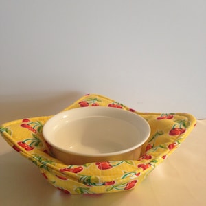 Microwave Bowl Cozy ( Cherries, Sunshine )