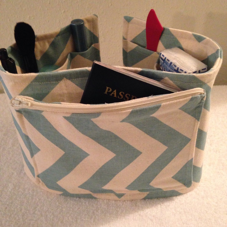 Chevron Turquoise Design Purse Organizer Insert 23 Long