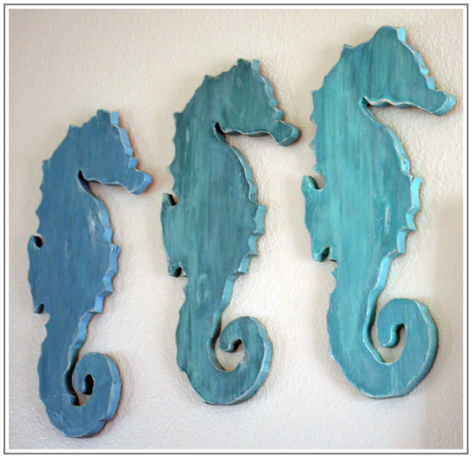 Wooden Seahorse 16 Inch Etsy