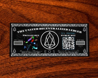 EOS Paper Wallet / The ORIGINAL EOS Crypto Bill