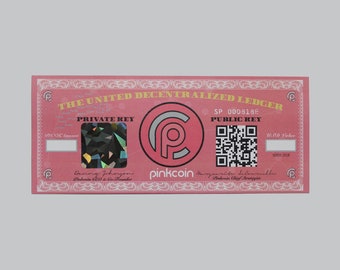 The ORIGINAL PinkCoin Crypto Bill / PinkCoin Paper Wallet