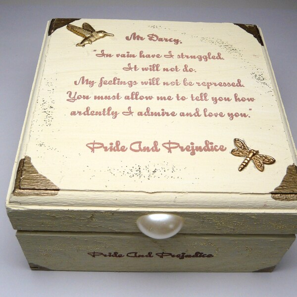 Pride and Prejudice, Mr Darcy's Proposal Jewelry Box, You Must Allow Me... , Keepsake Box, Jane Austen