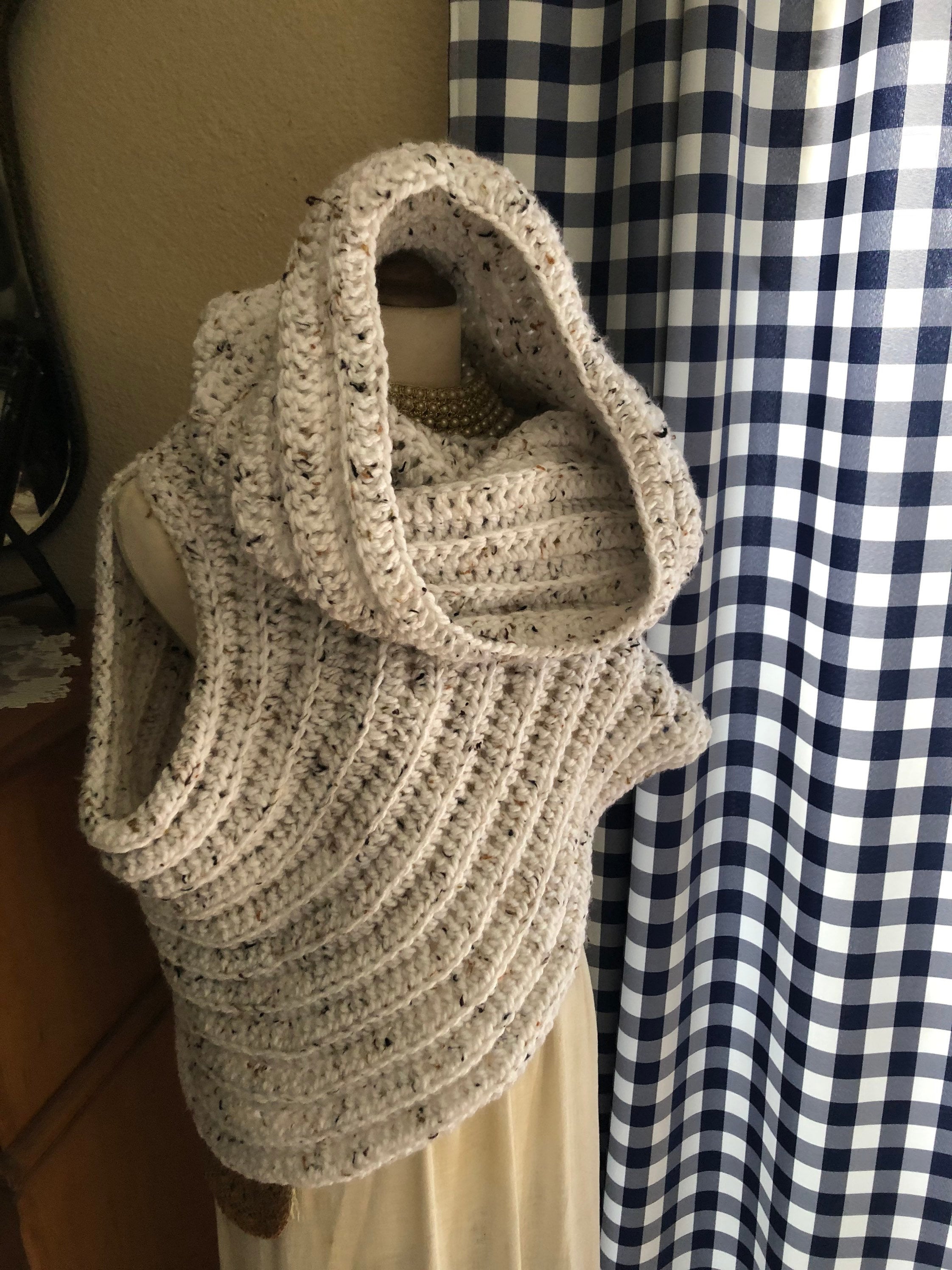 Crochet Cowl Hooded Vest: Hunger Games Inspired, Winter Wear - Etsy