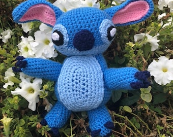Handmade Crochet Stitch Plush Doll: Lilo & Stitch Inspired Gift