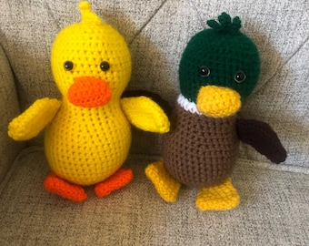 Amigurumi Duck Stuffed Animal: Custom Color Crochet Plushie