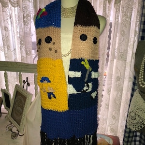 Inspired by Coraline and Wybie Scarf Coraline Wybie and Mini Me Crochet Scarf Winter Wear Warm Knit Holiday Present Adult & Child
