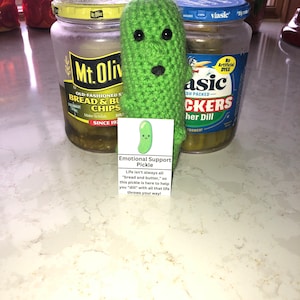 PICKLE Emotionale Unterstützungsgurke Amigurumi w / Laminierte Karte Geschenk vorhanden Spielzeug Plüschtier