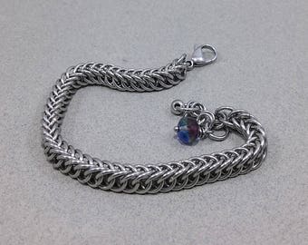 Stainless steel bracelet Half Persian Chainmaille unisex bracelet  Made to Order